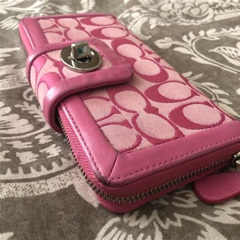 Coach | Bags | Rare Coach C Logo Pink Wallet | Poshmark