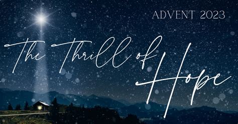 The Thrill of Hope | Upcoming Sermon Series | Weaverland Anabaptist Faith Community