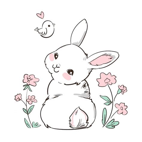 Cute Bunny Drawing Images - Free Download on Freepik