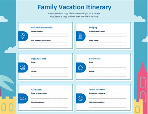 Template For Travel Itinerary For Your Needs