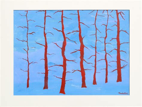 Louis Earnest Nadalini - Red Trees, Hard-Edge Red and Blue Abstract ...