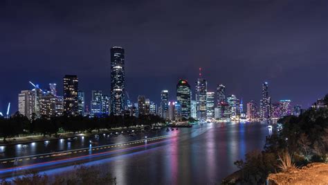 Brisbane skyline at night 1263993 Stock Photo at Vecteezy