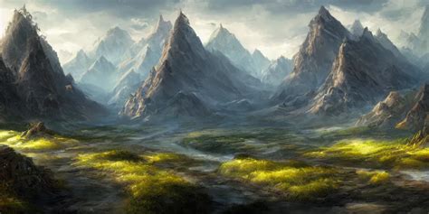 valley landscape wallpaper, d&d art, fantasy, painted, | Stable Diffusion