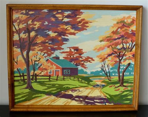 Vintage Paint by Number Color Framed 1960's Landscape | Etsy | Painting, Paint by number, Crafts ...