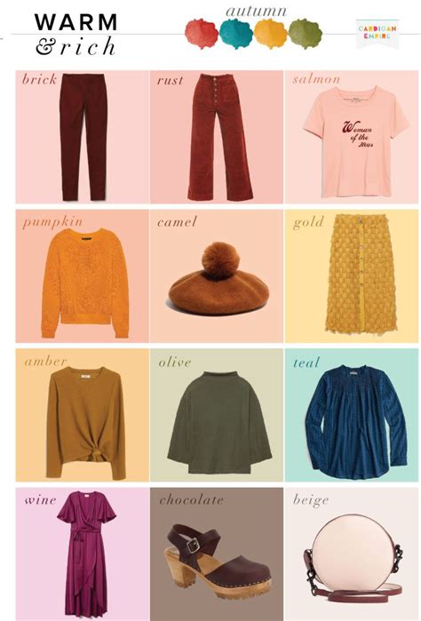 outfit inspiration for deep soft warm autumn seasonal colour analysis ...