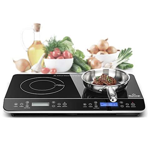 Duxtop LCD Portable Double Induction Cooktop 1800W Digital Electric ...