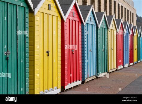 Boscombe Beach Huts Stock Photo - Alamy