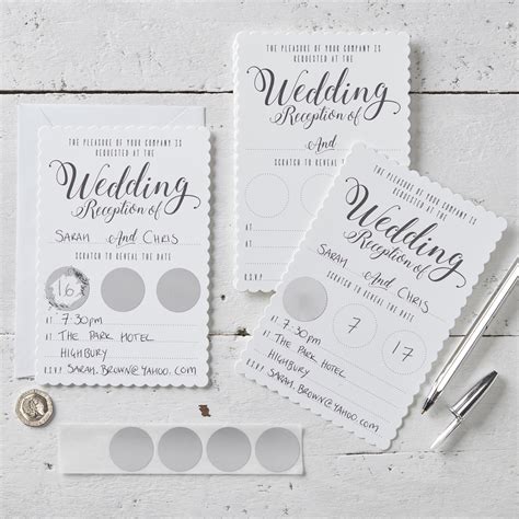 White Scratch The Date Wedding Evening invitations - Scratch & Reveal | Ginger Ray