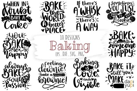 Baking Quotes Bundle, Kitchen Quotes SVG, Baking SVG, Chef