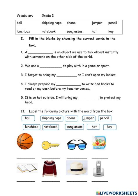 Earthworm Vocabulary Worksheets! Grades 2-3 E-Lesson - Worksheets Library