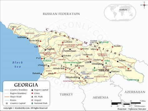 Georgia Map, Georgia Country Map