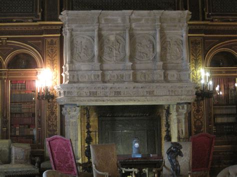 Fireplace in the library of the Breakers Mansion | Fireplace accent ...