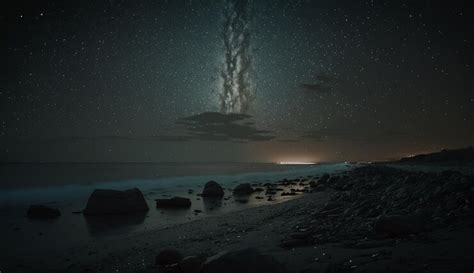 Premium AI Image | A starry night sky with the stars above the ocean.