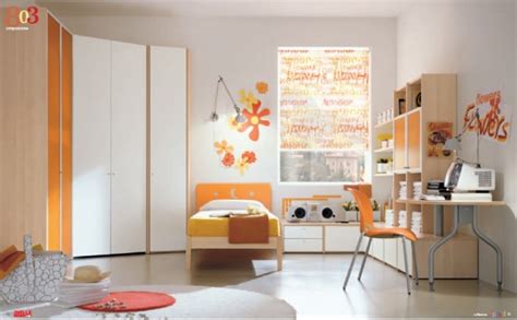 Orange and white bedroom | Interior Design Ideas