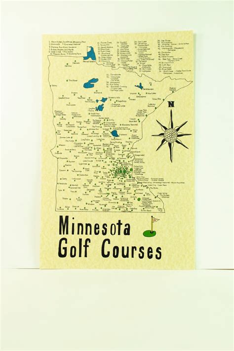 Minnesota Golf Courses Map - Etsy