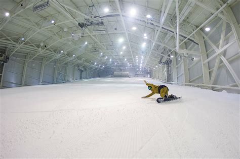 This is the first indoor ski slope in the United States