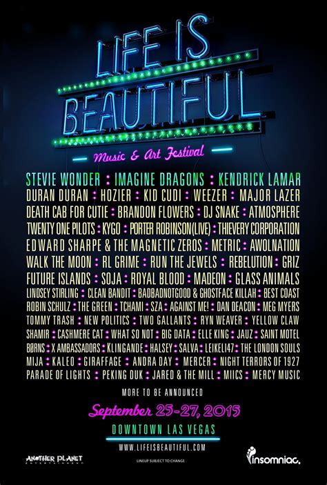 2015 Life Is Beautiful Festival Announces Lineup