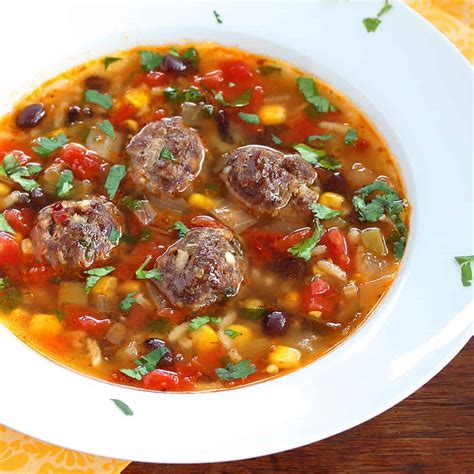 Albondigas Soup (Mexican Meatball Soup) - The Daring Gourmet