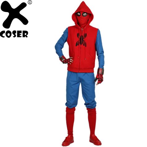 XCOSER Hot New Spider Man Homemade Suit Superhero Movie Spider Man Homecoming Cosplay Outfits ...