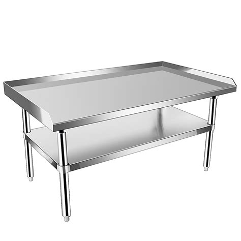 Stainless Steel Equipment Grill Stand with Undershelf for Restaurant - Heavy Duty Griddle Stand ...