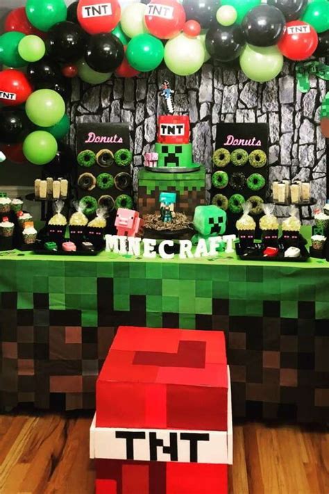 Minecraft Birthday Party Ideas | Photo 1 of 18 | Minecraft birthday decorations, Diy minecraft ...