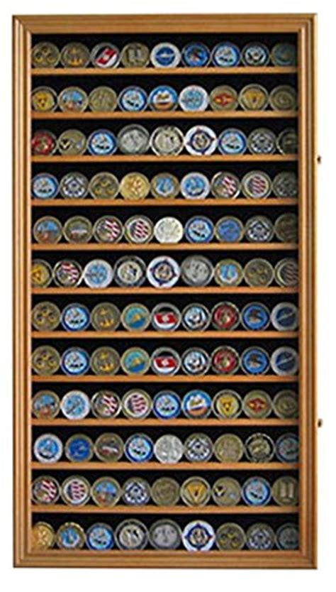 Online Store: Large Military Challenge Coin Poker Chip Display Case Cabinet Rack-Oak Finish ...