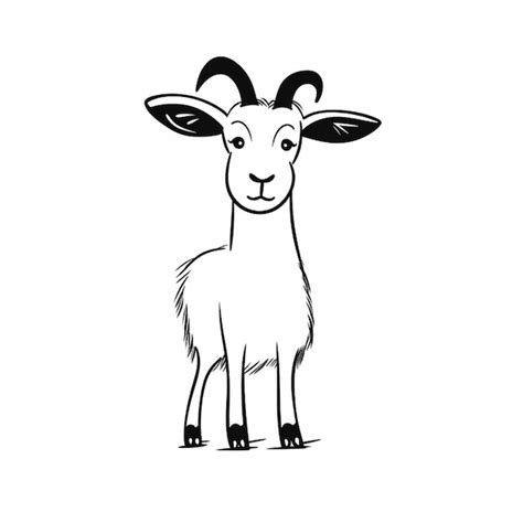 Premium AI Image | a drawing of a goat with horns standing on a white surface generative ai