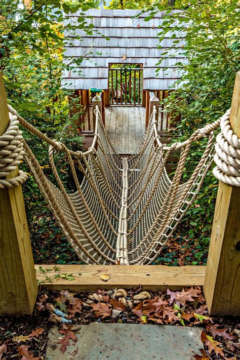 treehouse rope bridge #diyplayhouse | Cool tree houses, Backyard playground, Tree house designs