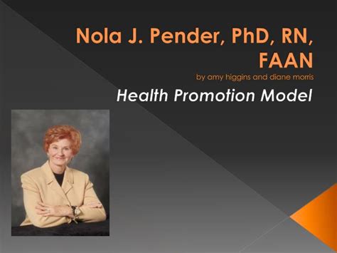 Nola J Pender Health Promotion Model Ppt - Seputar Model