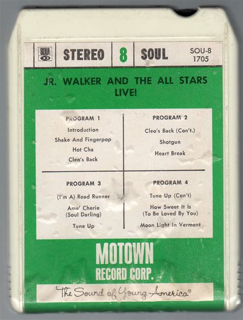 Junior Walker And The All-Stars - LIVE ! 1967 Motown 8-track tape