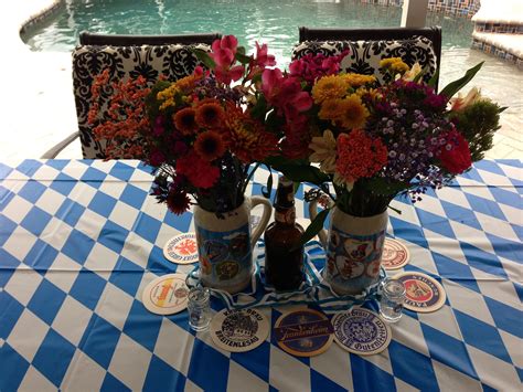 Oktoberfest Table Flower Arrangement Table Flower Arrangements, Table Flowers, German ...