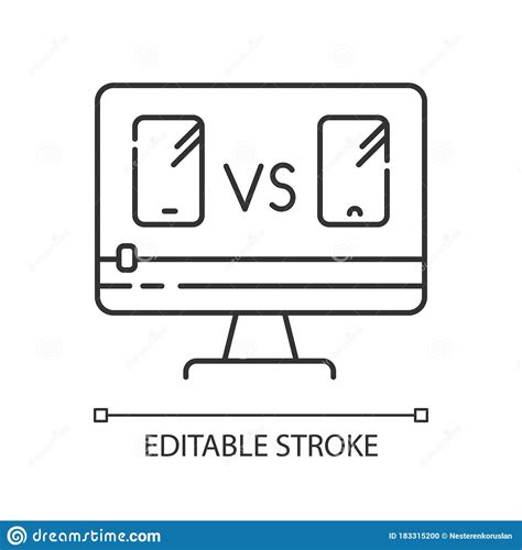 Smartphone Comparison Video Pixel Perfect Linear Icon Stock Vector - Illustration of online ...