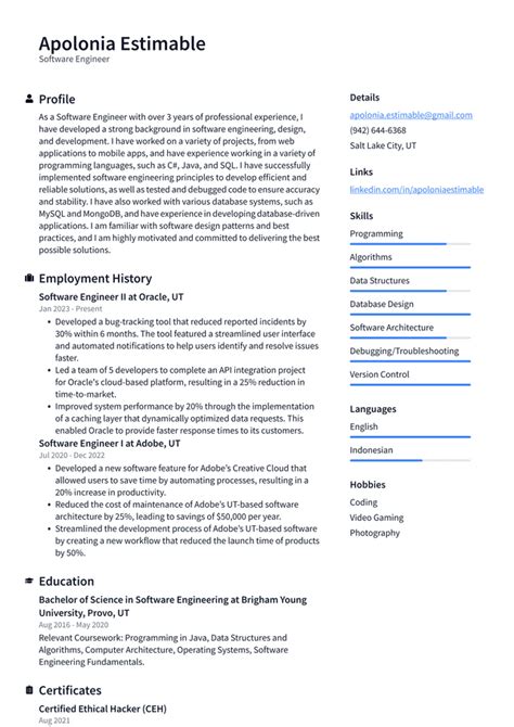 Apple Software Engineer Resume Examples | ResumeCat