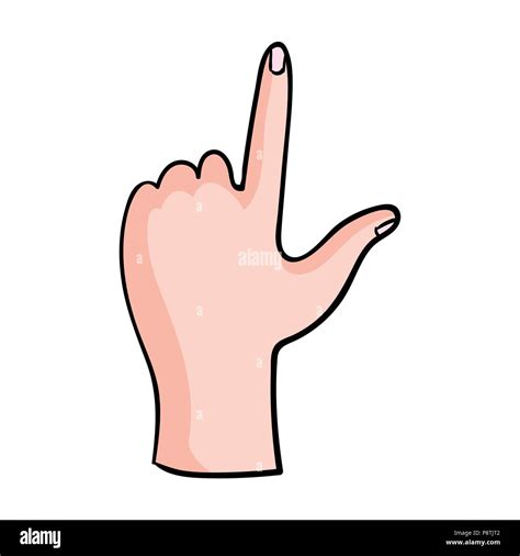 Hand touch icon in cartoon style isolated on white background. Virtual reality symbol vector ...