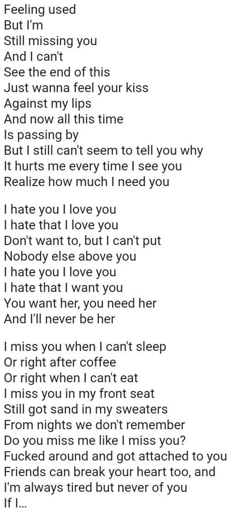 Gnash- I Hate You I Love You Lyrics | Love yourself lyrics, I love u ...