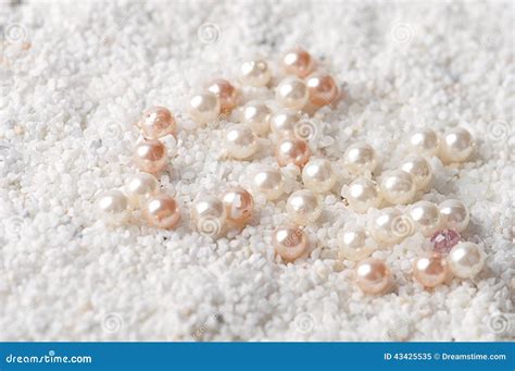 Pearls on the sand stock image. Image of vacation, pearl - 43425535