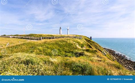 Lighthouse on Cap Gris-Nez of English Channel Stock Photo - Image of ...