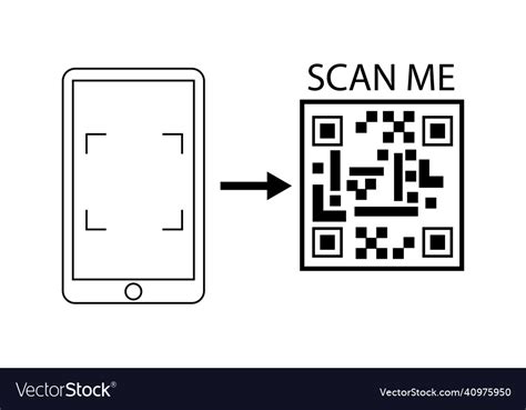 Scan me sign arrow element smartphone symbol qr Vector Image