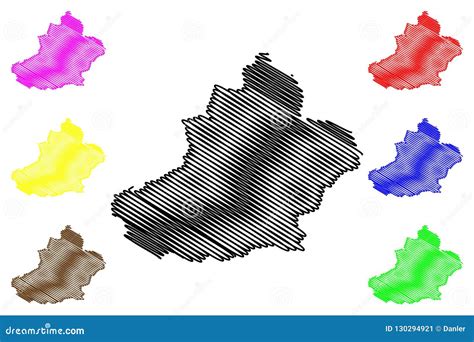 Xinjiang Uyghur Autonomous Region Map Vector Stock Vector - Illustration of design, republic ...