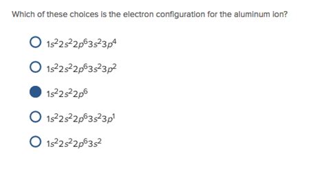 Solved Which of these choices is the electron configuration | Chegg.com