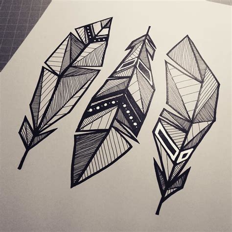 @scarecrowandocean on Instagram: “#feather #feathers #geometrical #drawing #art #artwork #black ...