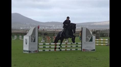 Bon Ami the Friesian....Show Jumping 70 cm August 15, 2015... Class 1 - YouTube