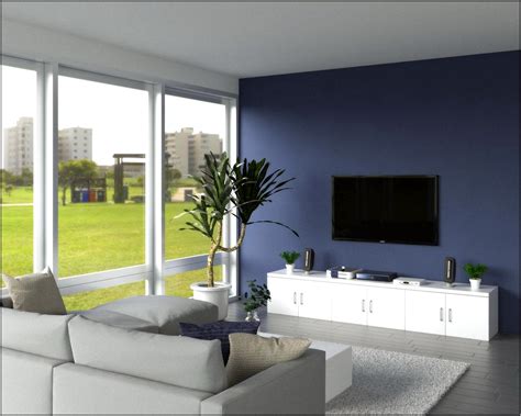 Living Room With Navy Blue Accent Wall - Living Room : Home Decorating Ideas #4lkKLY0zqv