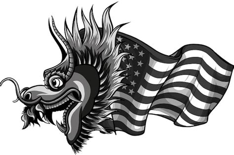 Premium Vector | Dragon head black and white vector