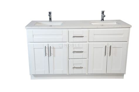 Ghazania Collection: White 60-inch Double Sink Vanity - Noble Vanity