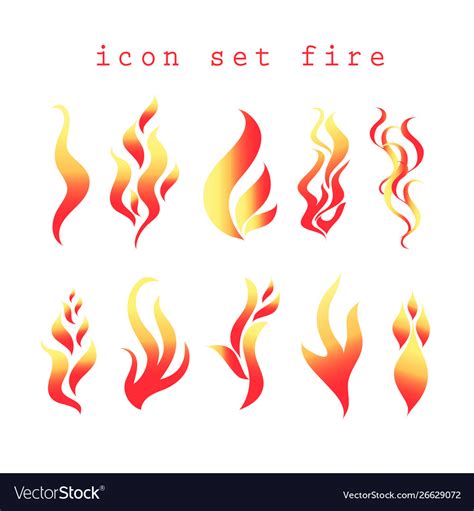 Symbols fire Royalty Free Vector Image - VectorStock