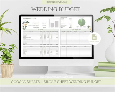 Wedding Budget Spreadsheet Google Sheets Template, Wedding Budget ...