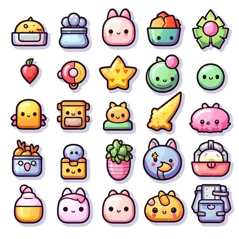 Premium Vector | A collection of cute kawaii icons