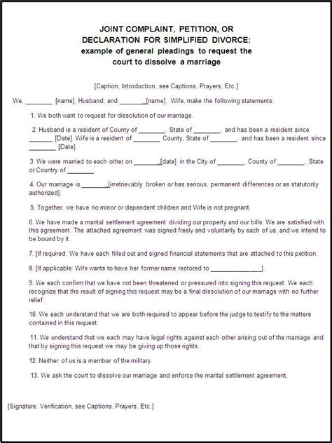 Divorce Forms | Free Word Templates | Printable divorce papers, Divorce ...