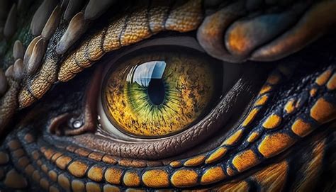 Premium Photo | Extreme close-up on dinosaur's eye. AI Generated